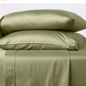 400 thread count Full Solid Performance Sheet Set Green Threshold NWT